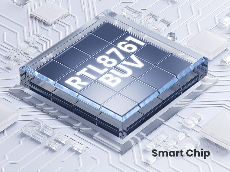 Smart Chip RTL8761BUV giảm 50% mức tiêu thụ năng lượng, đồng nghĩa với việc ít tỏa nhiệt hơn và tuổi thọ cao hơn