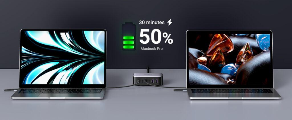 Sạc siêu nhanh macbook Pro chỉ 30 phút đạt 50%
