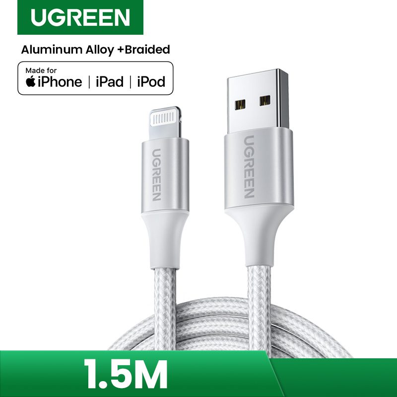 Cáp sạc nhanh Iphone chuẩn MFi UGREEN US291 trắng 18 Cáp sạc nhanh Iphone chuẩn MFi UGREEN US291 trắng