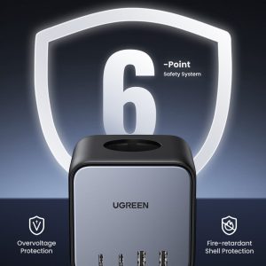 Ổ cắm điện đa năng UGREEN C268 trạm sạc để bàn 65W 14 Ổ cắm điện đa năng UGREEN C268