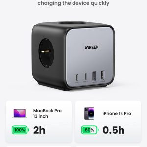 Ổ cắm điện đa năng UGREEN C268 trạm sạc để bàn 65W 13 Ổ cắm điện đa năng UGREEN C268