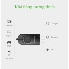 Bộ chuyển đổi âm thanh UGREEN CM129 - Chuyển từ USB sang 3 cổng 3.5mm - Chip SSS1629 DAC 48KHz/16bit