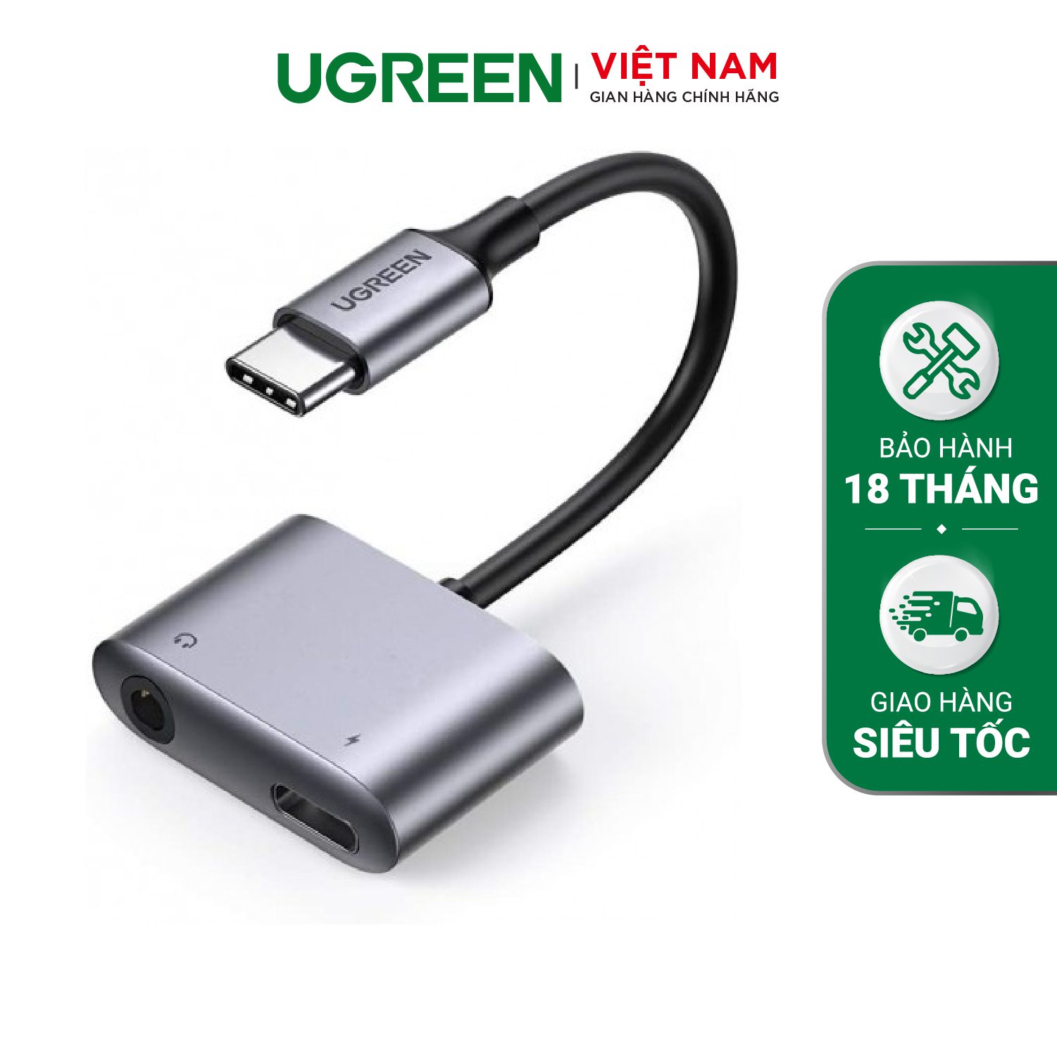 Bộ chuyển đổi có chipset hỗ trợ samsung nguồn PD 7cm usb type c sang 3.5mm Ugreen CM231 60164 – Ugreen Việt Nam