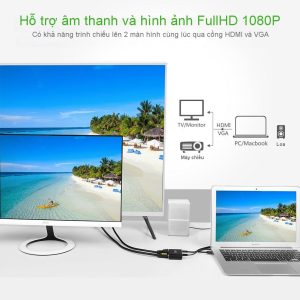 Bộ chuyển đổi đa năng Lightning Micro USB Type-C sang HDMI và VGA cho iphone ipad Android máy tính bảng UGREEN US228 10 Bộ chuyển đổi đa năng Lightning Micro USB Type-C sang HDMI và VGA cho iphone ipad Android máy tính bảng UGREEN US228