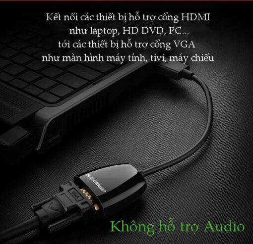 bo chuyen doi hdmi sang vga ugreen mm102 khong co audio do phan giai 19201080 60hz max dai 16cm 14