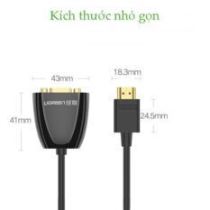 Bộ chuyển đổi HDMI sang VGA UGREEN MM102 Không có Audio, độ phân giải 1920*1080 60Hz (Max) dài 16cm