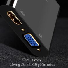 Bộ chuyển đổi HDMI UGREEN CM101 Chuyển sang HDMI/VGA (hỗ trợ nguồn 5V + Audio 3.5mm) dài 30cm