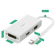 Bộ chuyển đổi Mini DP UGREEN MD114 - Chuyển sang HDMI, DVI, VGA - Hỗ trợ độ phân giải 4K*2K@30Hz