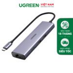 Bộ chuyển đổi Type C - hub type C UGREEN 60515 sang 2*USB 3.0+HDMI, RJ45, SD TF và PD hỗ trợ 4K