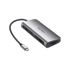 Bộ chuyển đổi Type C sang 3 USB 3.0 + HDMI + VGA + LAN + SD/TF + hỗ trợ nguồn Type C Ugreen 40873