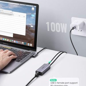 Bộ chuyển đổi Type-C sang LAN, PD 100W UGREEN 80605 - Tốc độ truyền lên đến 1000Mbps