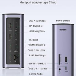 Bộ chuyển đổi Type C Ugreen 90325 đa năng 12-in-1