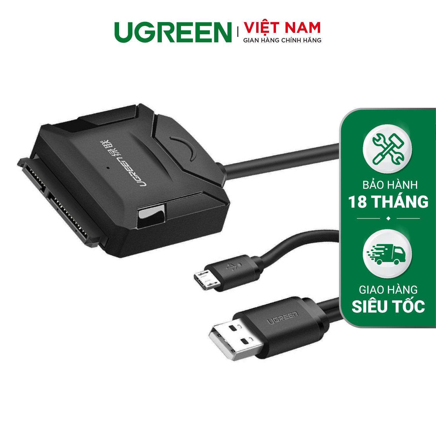Bộ chuyển đổi USB 2.0 sang Sata 2.0 UGREEN 20216 Tích hợp OTG, 2,5 và 3,5 – Ugreen Việt Nam