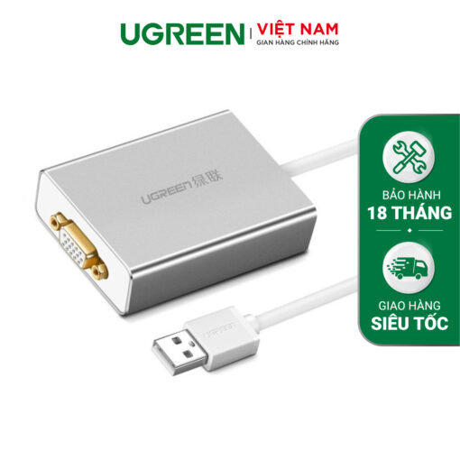 Bộ chuyển đổi USB 2.0 sang VGA vỏ hợp kim UGREEN 40244