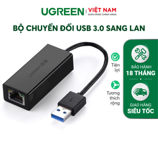 Bộ chuyển đổi USB 3.0 sang LAN 10/100/1000 Mbps