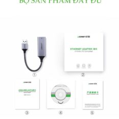 Bộ chuyển đổi USB 3.0 sang mạng LAN UGREEN CM209 Tốc độ truyền 10/100/1000Mbps RJ45 Gigabit Ethernet mở rộng thêm cổng mạng cho máy tính laptop...