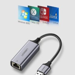 Bộ chuyển đổi USB 3.0 sang mạng LAN UGREEN CM209 Tốc độ truyền 10/100/1000Mbps RJ45 Gigabit Ethernet mở rộng thêm cổng mạng cho máy tính laptop...