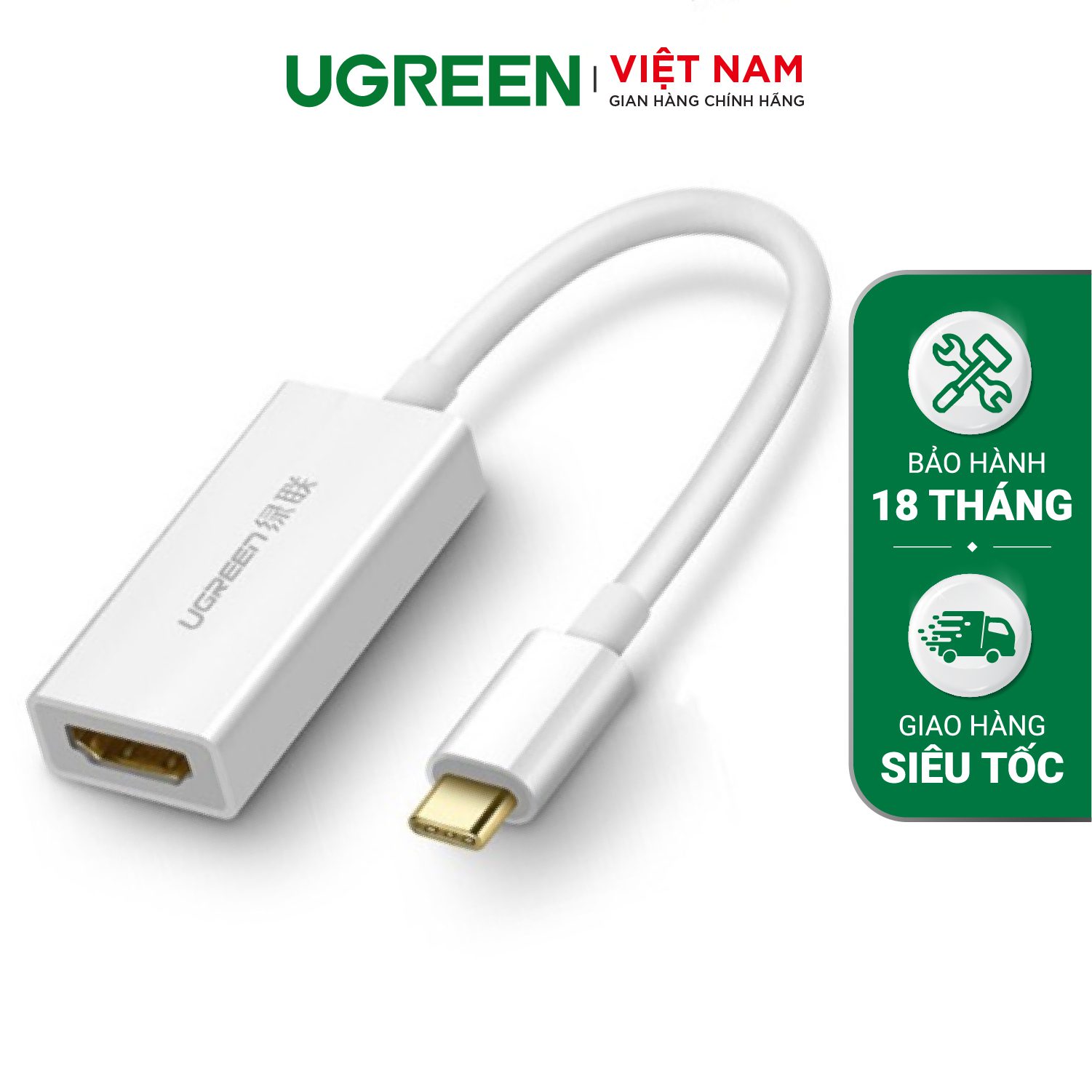 Bộ chuyển đổi USB type C cổng đực sang HDMI cổng cái dài 20CM UGREEN 40273 – Ugreen Việt Nam