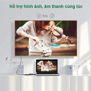Bộ chuyển đổi VGA sang HDMI + Audio 3.5mm UGREEN 60814 Hỗ trợ phân giải Full HD 1080p@60HZ - Cổng nguồn Micro USB 5V - Bảo hành 18 tháng
