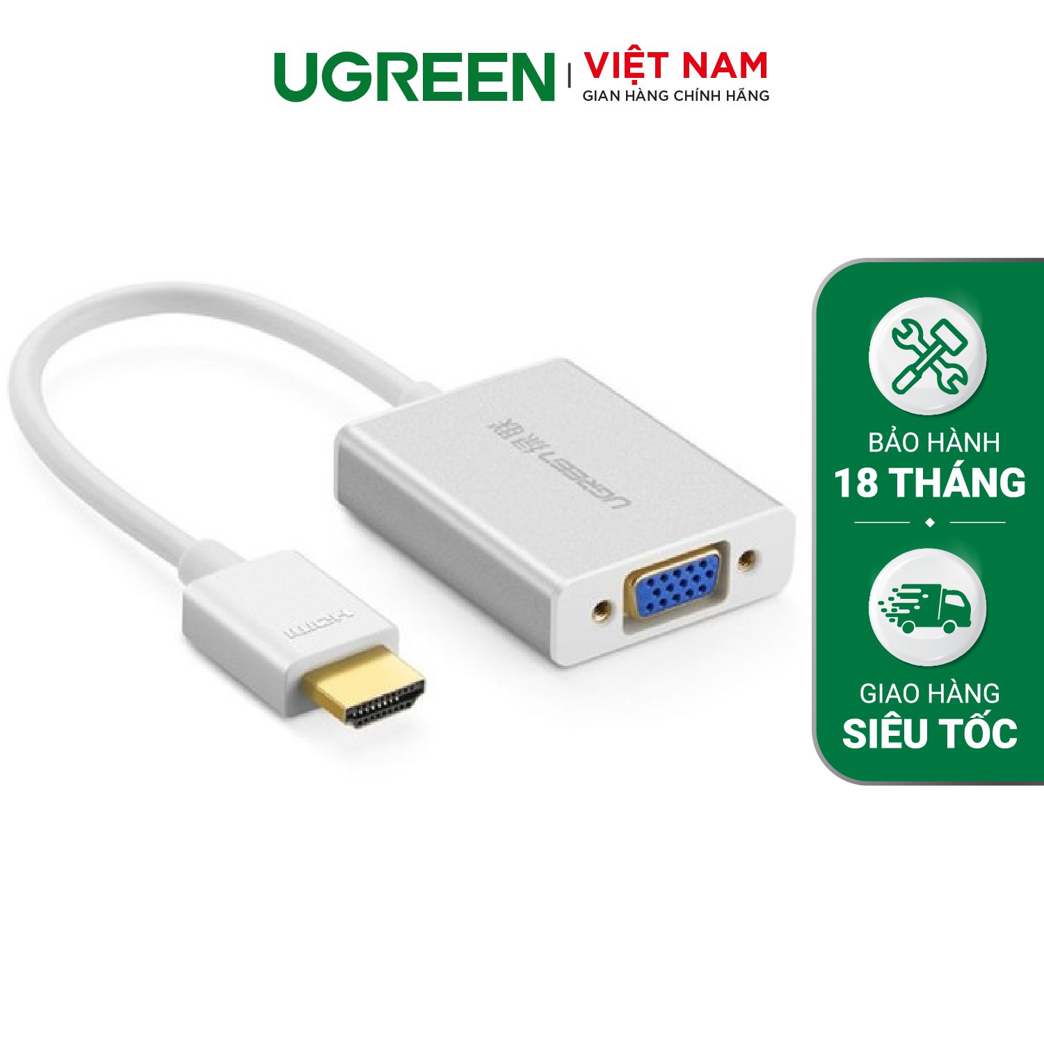 Bộ chuyển tín hiệu HDMI sang VGA kèm theo âm thanh dài 15CM UGREEN MM102 40212 – Ugreen Việt Nam