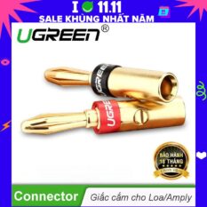 Bộ giắc cắm hình bắp chuối cho dây LOA/AMPLY mạ vàng 24k UGREEN 30513