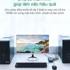 Bộ gộp HDMI KVM UGREEN CM200 - Gộp 2 máy tính dùng chung 1 màn hình, sử dụng chung chuột và bàn phím