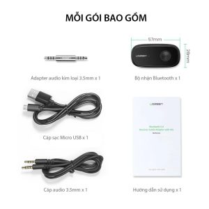 Bộ nhận âm thanh Bluetooth 5.0 UGREEN CM279 Hỗ trợ chuẩn âm thanh APTX - Độ trễ thấp, có micro hỗ trợ đàm thoại - Pin hoạt động 10 giờ liên tục 13 Bộ nhận âm thanh Bluetooth 5.0 UGREEN CM279 Hỗ trợ chuẩn âm thanh APTX - Độ trễ thấp, có micro hỗ trợ đàm thoại - Pin hoạt động 10 giờ liên tục