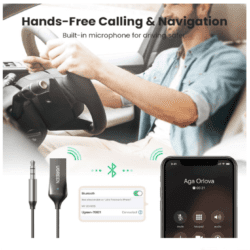 Bộ thu Bluetooth 5.0 UGREEN CM309 - Tích hợp mic đàm thoại trên ô tô - Kết nối đồng thời 2 thiết bị hỗ trợ nghe và gọi