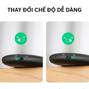 Bộ thu phát Bluetooth 5.0 UGREEN CM108 - Hỗ trợ âm thanh aptX,  kèm cổng kết nối audio 3.5mm - Hoạt động 12 giờ liên tục