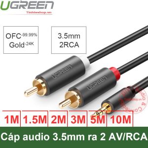 Cáp âm thanh 3.5mm ra 2 hoa sen 2Rca, dài 0.5m Ugreen AV102 AV102 40423 8 Cáp âm thanh 3.5mm ra 2 hoa sen 2Rca, dài 0.5m Ugreen AV102 AV102 40423