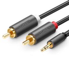 Cáp âm thanh 3.5mm ra 2 hoa sen 2Rca, dài 0.5m Ugreen AV102 AV102 40423