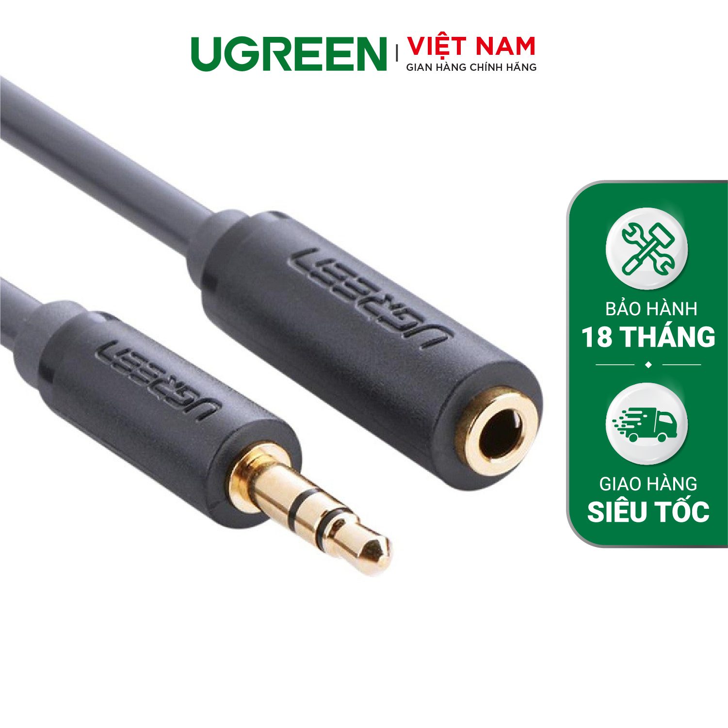 Cáp âm thanh kéo dài hai đầu chuẩn 3.5mm 1 đầu đực 1 đầu cái dài 1M UGREEN AV124. – Ugreen Việt Nam