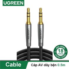 Cáp âm thanh UGREEN AV150 - Đầu mạ vàng 24K, truyền trực tiếp âm thanh Hifi không cần đầu chuyển - Dây bện nylon, lõi đồng nguyên chất