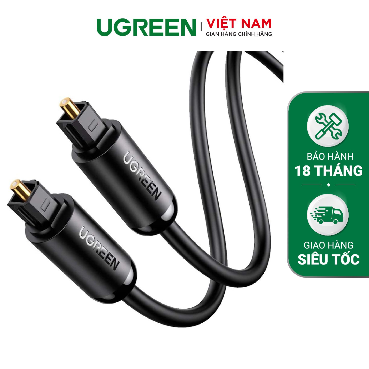 Cáp audio quang Toslink Optical UGREEN 70890 - Hỗ trợ âm thanh 5.1/ 7.1 - Đầu cáp mạ vàng – Ugreen Việt Nam