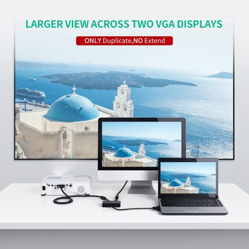 Cáp chia VGA 1 ra 2 UGREEN 20918 - Độ phân giải Full HD- Chất liệu nhựa PVC cao cấp - Khoảng cách truyền lên đến 25m