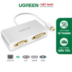 Cáp chuyển đổi (3 in 1) từ 1 cổng Mini DisplayPort sang 1 trong 3 cổng HDMI DVI-I (24+5) VGA đầu cái UGREEN MD109