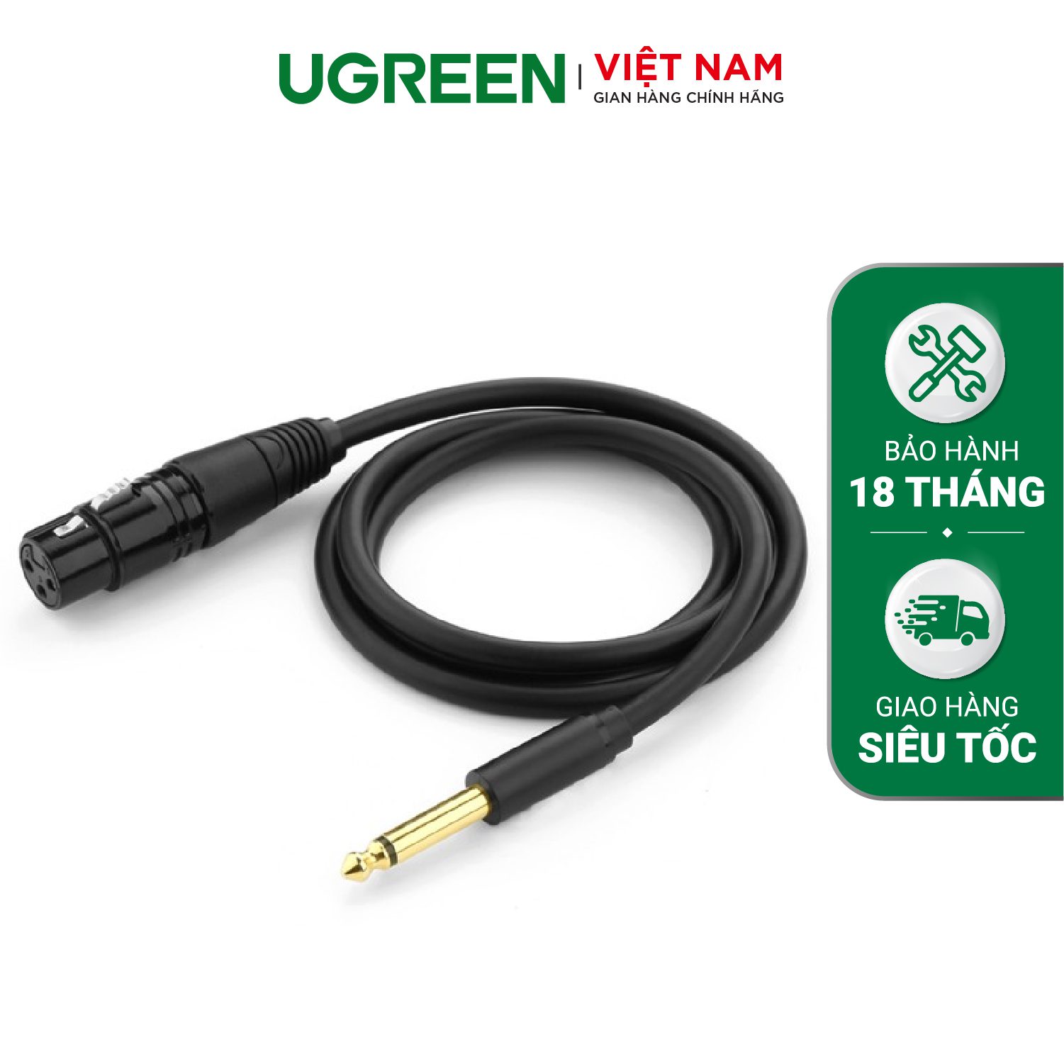 Cáp chuyển đổi 6.5mm sang AV Cannon (XLR) âm UGREEN AV131 - Dùng cho microphone stereo mixer amplifier camera Environment – Ugreen Việt Nam