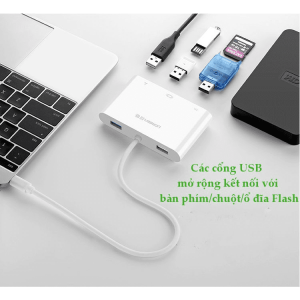 Bộ Chuyển Đổi USB Type C sang VGA, LAN và USB UGREEN 30439