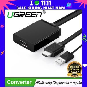 Cáp chuyển đổi HDMI sang DisplayPort UGREEN 40238 hỗ trợ 4K