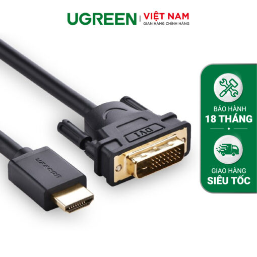 Cáp chuyển đổi HDMI sang DVI-D 24+1 dài 1.5M UGREEN HD106 11150 (Đen)