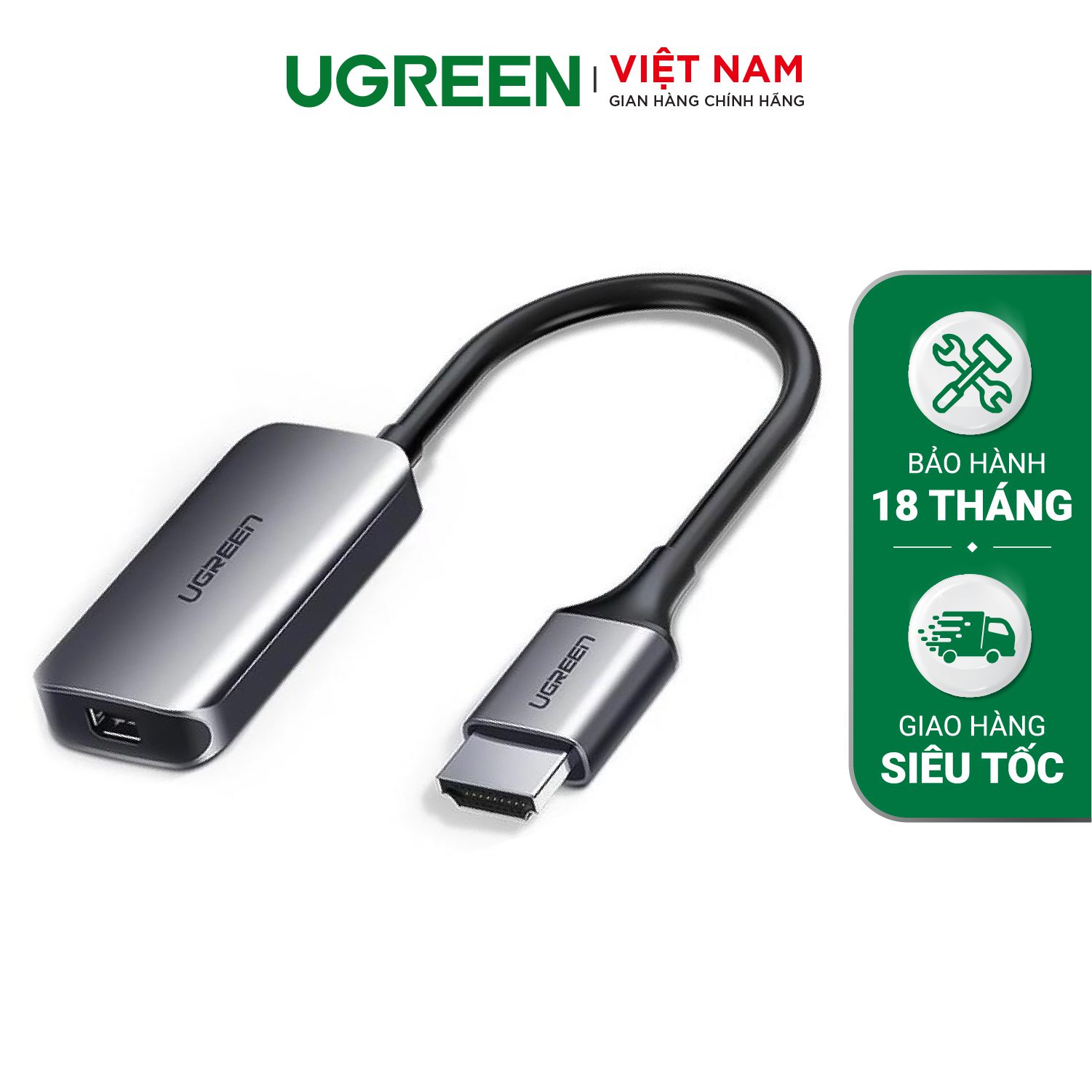 Cáp chuyển đổi HDMI sang Mini Displayport UGREEN CM239 Hỗ trợ 4Kx2K - Kết nối mạ vàng, dài 10cm – Ugreen Việt Nam