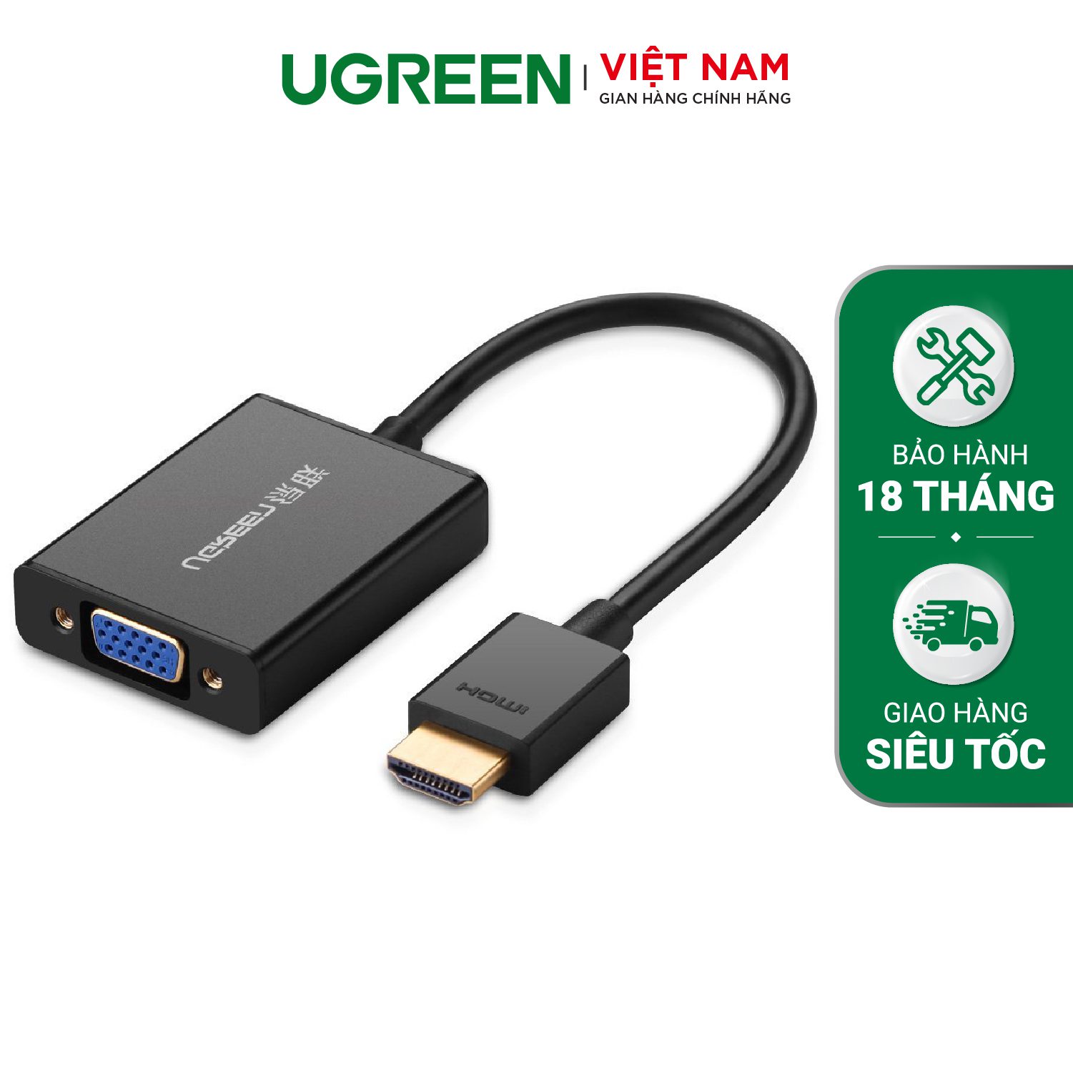 Cáp chuyển đổi HDMI sang VGA+3.5mm Audio+nguồn micro USB dài 15CM UGREEN MM102 40233 – Ugreen Việt Nam