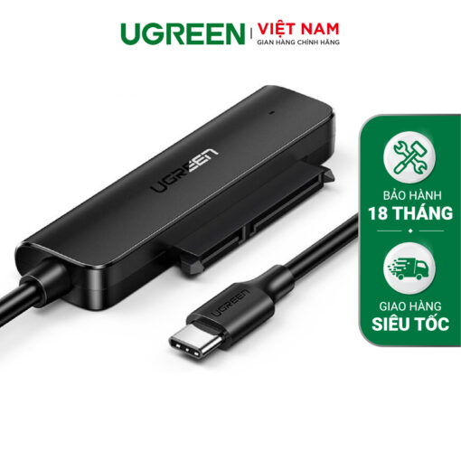 Cáp chuyển đổi USB 3.0 / USB type C sang Sata (7+15) cho ổ cứng ngoài SSD HDD 2.5 inch dài 50cm UGREEN CM321