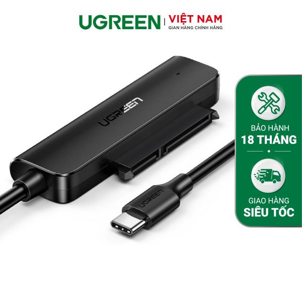 Cáp chuyển đổi Type C - Đẩy mạnh tiềm năng hoạt động của thiết bị 43 Cáp chuyển đổi USB 3.0 / USB type C sang Sata (7+15) cho ổ cứng ngoài SSD HDD 2.5 inch dài 50cm UGREEN CM321