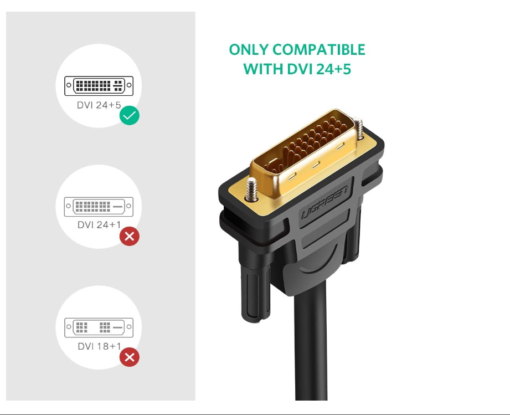 Cáp chuyển DVI-I (24+5) sang cổng VGA dài từ 1-5m UGREEN DV102