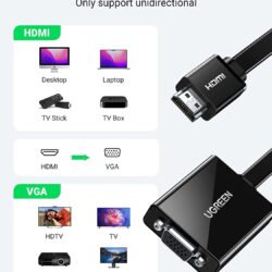 Cáp chuyễn HDMI to VGA Cao Cấp Ugreen 60738 60739 CM270 Hàng phân phối chính hãng