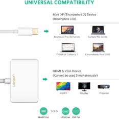 Bộ chuyển mini DP sang HDMI và VGA UGREEN MD108