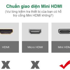 Cáp chuyển Mini HDMI sang VGA + Audio 3.5mm UGREEN MM112 - Hỗ trợ phân giải 1920*1080@60Hz - Bảo hành 18 tháng