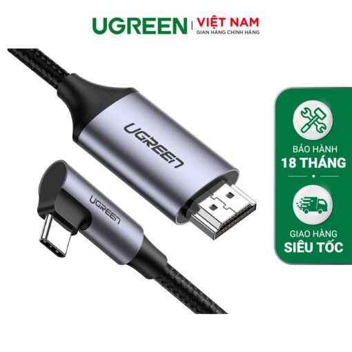 Cáp chuyển Type-C sang HDMI UGREEN MM142 - Hỗ trợ độ phân giải 4K,2K@60Hz - Lõi đồng nguyên chất, khả năng tương thích rộng
