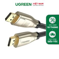 Cáp Displayport 1.4 UGREEN DP112 - Hỗ trợ phân giải 8K@60Hz - Lõi đồng 26AWG ba lớp bảo vệ chống nhiễu - Bảo hành 18 tháng